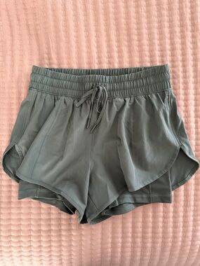 Green 2-in-1 Athletic Shorts